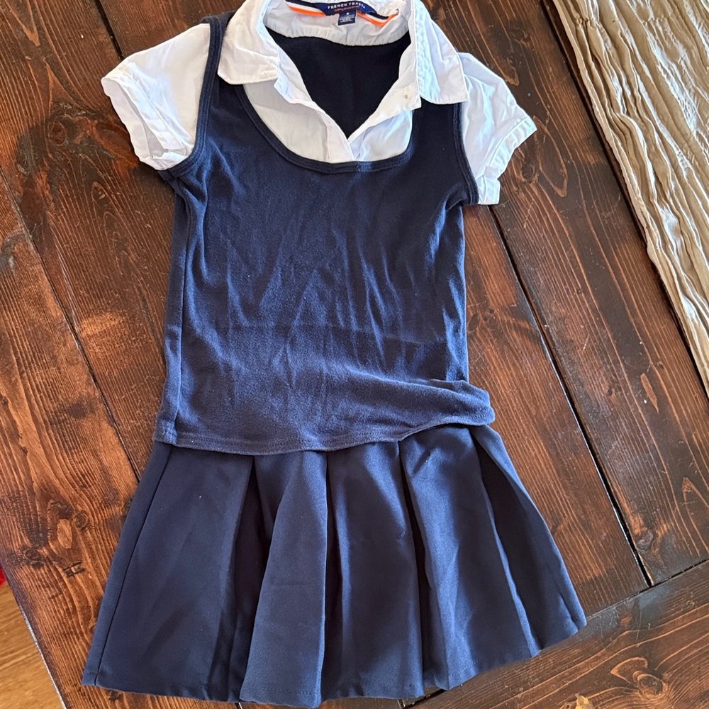 French Toast Navy and White Dress